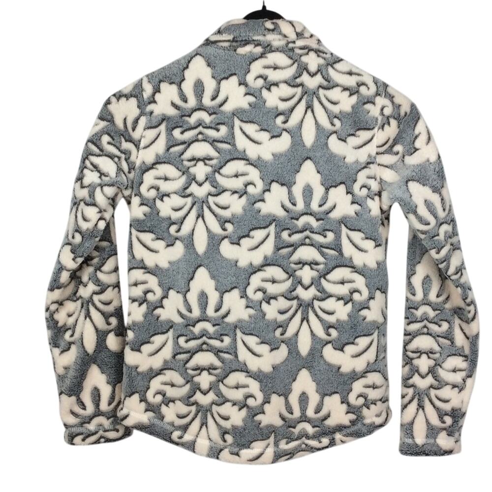 Jason Maxwell Fleece Jacket Petite Womens Size LP Gray/Cream Variegated Full Zip - Picture 6 of 6